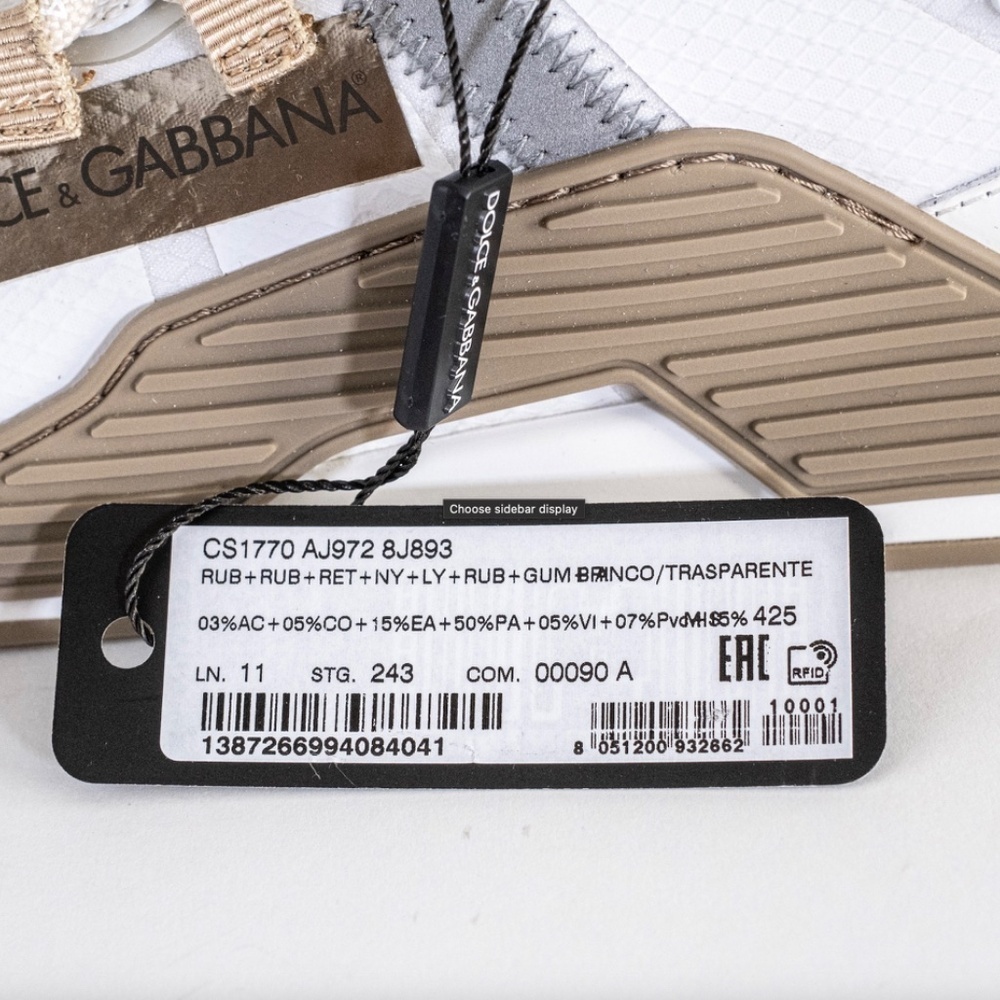 Size EU42.5 | US9.5 - DOLCE & GABBANA Men's NS1 Paneled Sneakers Authentic NEW - Picture 8 of 16